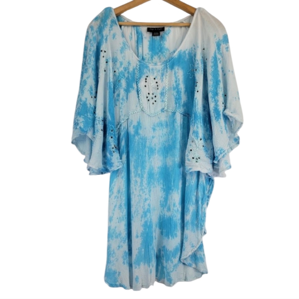 Step in Style Womens Cover Up Poncho Tie Dye One Size